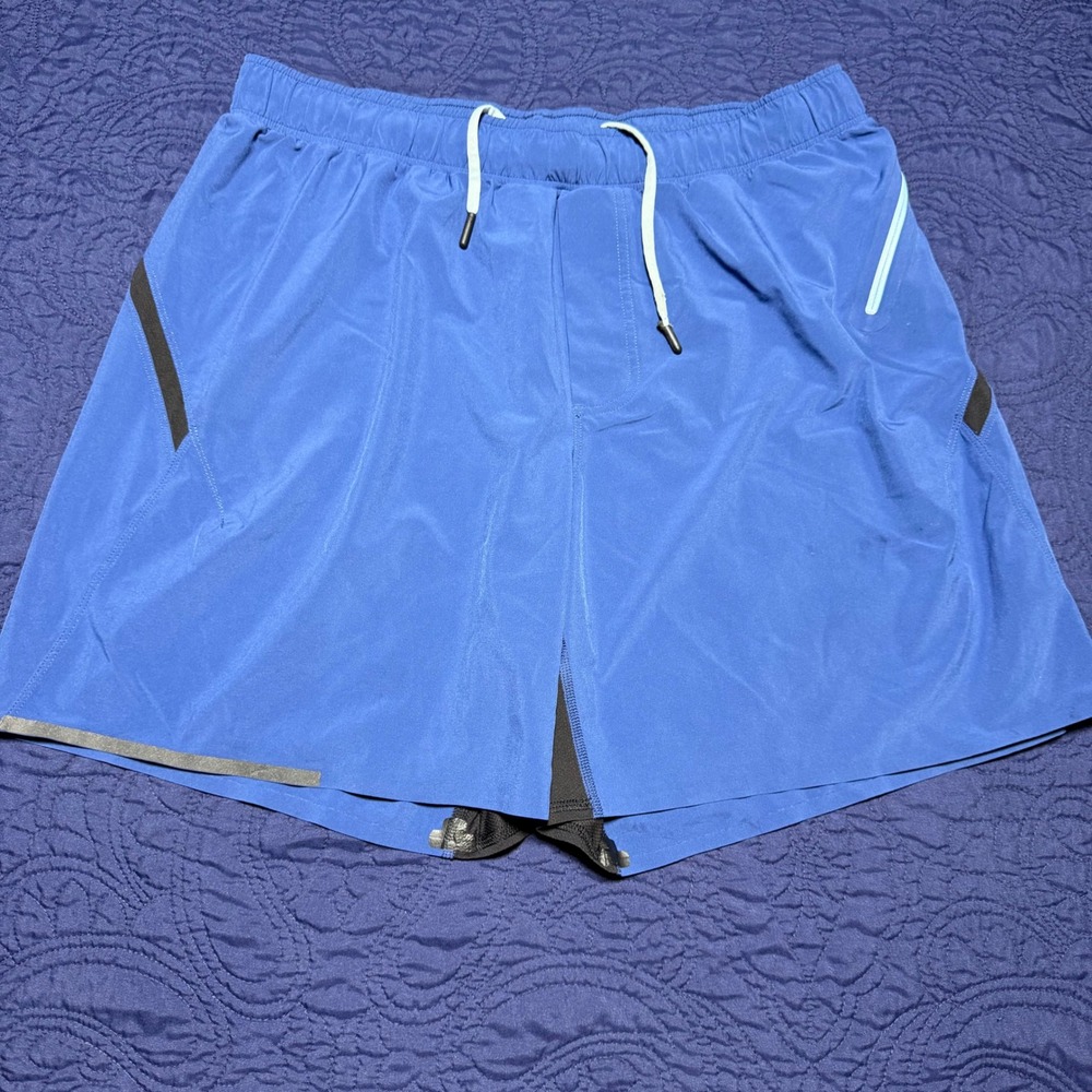 Lululemon Shorts Mens XL Blue Running Training Athletic Pocket Unlined